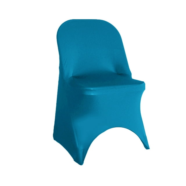 Your Chair Covers - Stretch Spandex Folding Chair Cover Malibu Blue for Wedding, Party, Birthday, Patio, etc.