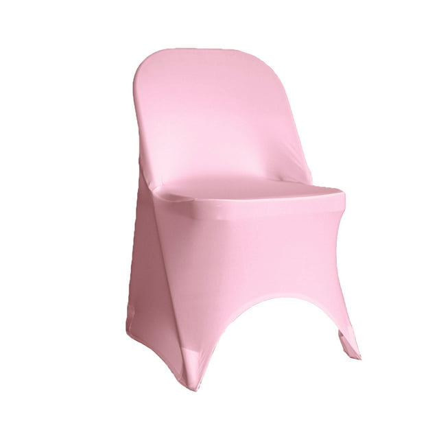 Your Chair Covers - Stretch Spandex Folding Chair Cover Pink for Wedding, Party, Birthday, Patio, etc.