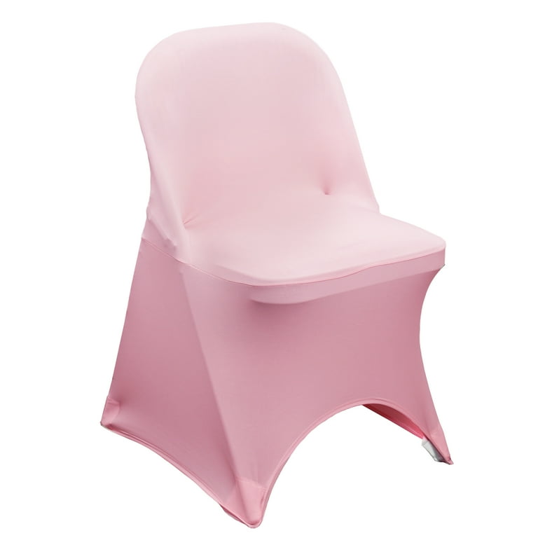 Your Chair Covers Stretch Spandex Folding Chair Cover Pink for Wedding Party Birthday Patio etc