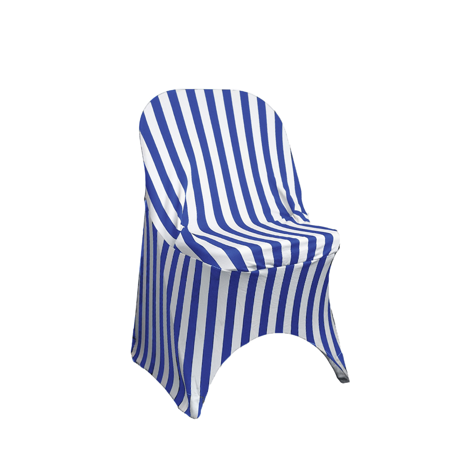 Your Chair Covers - Stretch Spandex Folding Chair Covers Striped Royal Blue/White for Wedding, Party, Birthday, Patio, etc. - image 1 of 3