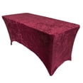 thumbnail image 1 of Your Chair Covers - Velvet Spandex 8 Ft Rectangular Table Cover Burgundy, 1 of 3