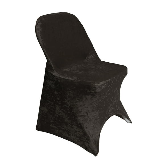 Your Chair Covers - Velvet Spandex Folding Chair Cover Black