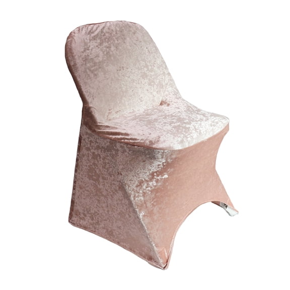 Your Chair Covers - Velvet Spandex Folding Chair Cover Blush