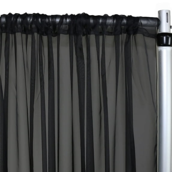 Your Chair Covers - Voile Sheer Drape/Backdrop 12 ft x 116 Inches Black