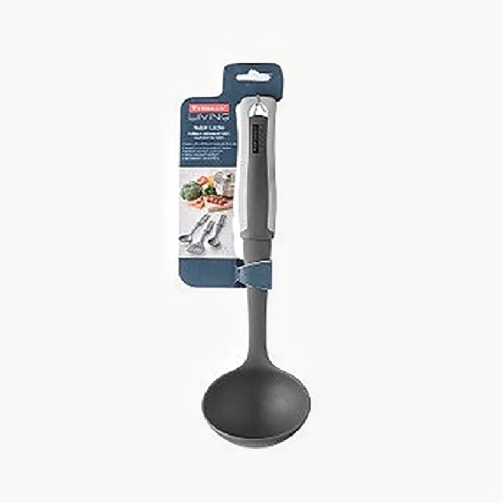 Your Choice Kitchen Two Tone Collection Grey Ladle, Soft-grip Nylon Handle With a Durable plastic body