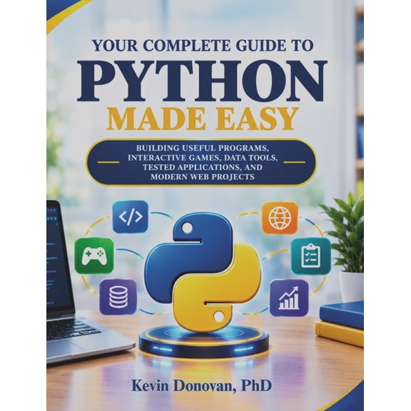 Your Complete Guide to Python Made Easy: Building Useful Programs, Interactive Games, Data Tools, Tested Applications, a, (Paperback)