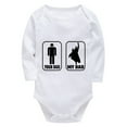 thumbnail image 1 of Your Dad Vs My Dad Father Day Superhero Outfits Baby Girl Long Sleeve Cute Rompers for Girls White 0-3 Month Onsie, 1 of 2