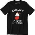 thumbnail image 1 of Your Gift Is In The Litter Box - Merry Chirstmas Holiday Men's T-Shirt, 1 of 4