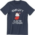 thumbnail image 1 of Your Gift Is In The Litter Box - Merry Chirstmas Holiday Men's T-Shirt, 1 of 4