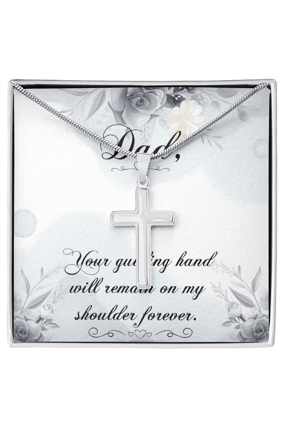 Your Guiding Hand Dad Memorial Dad Memorial Cross Necklace Sympathy Loss of Father Condolence Message Card