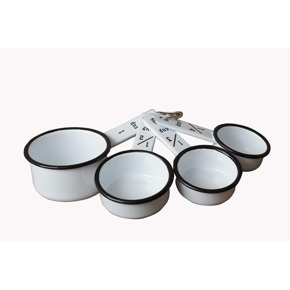 Your Heart's Delight White Enamelware Measuring Cups, Multi