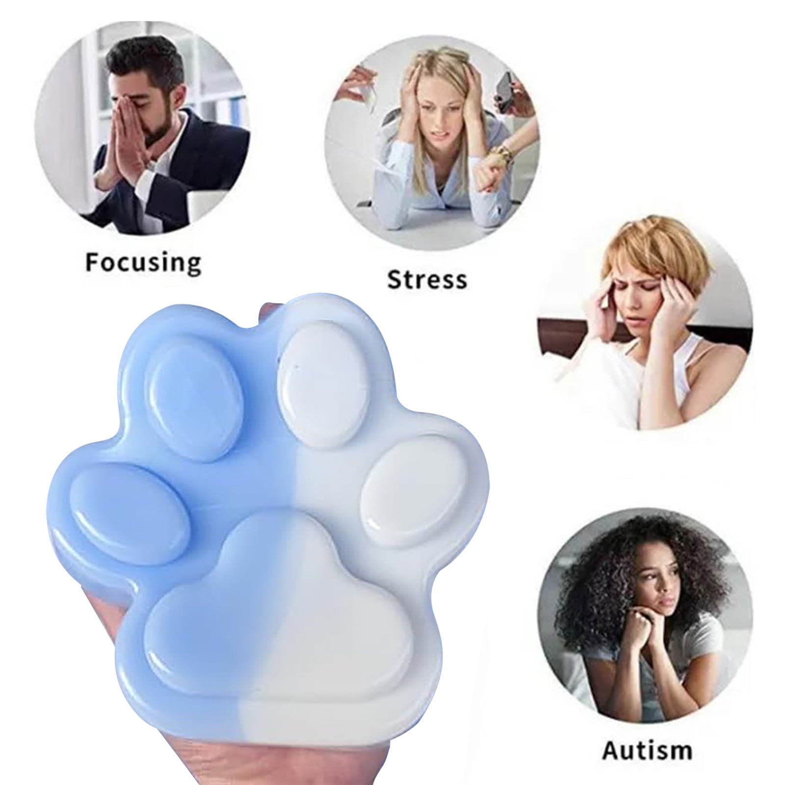 Cat Paw Squishy Spielzeug – 3er Set, Anti-Stress-Bälle, Weich & Niedlich, Je 6x5x2 Cm
