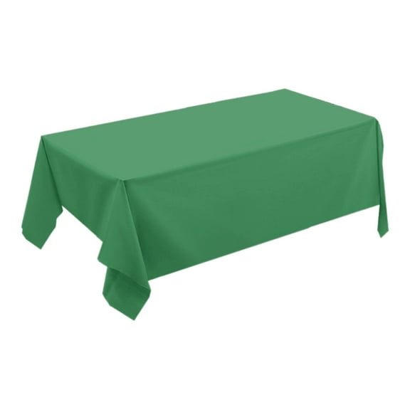 Your Holiday Dark Green Large Plastic Rectangle Table Cover 72 X 54 Inch Disposable Party Tablecloth Wipe Clean Cloth Plastic Table Cover E