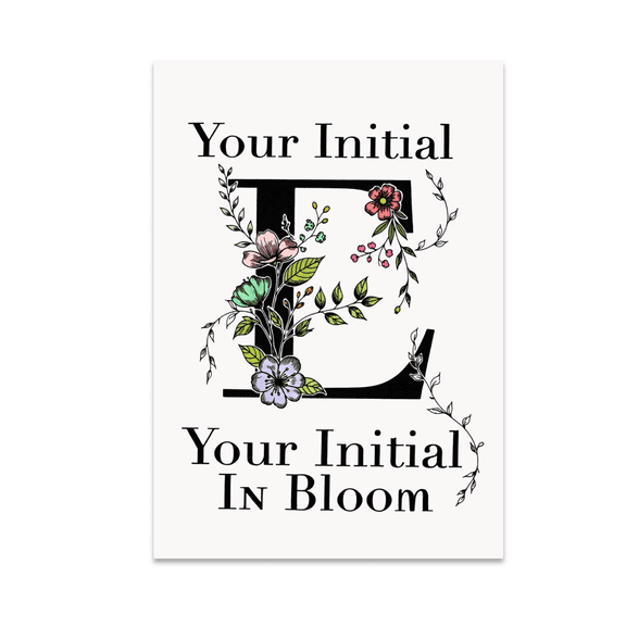 Your Initial In Bloom Floral Monogram Art - Home Decor Enthusiast - 13x19 Poster Print