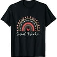 thumbnail image 1 of Your Life Is Worth My Time Leopard Rainbow Social Worker T-Shirt, 1 of 4