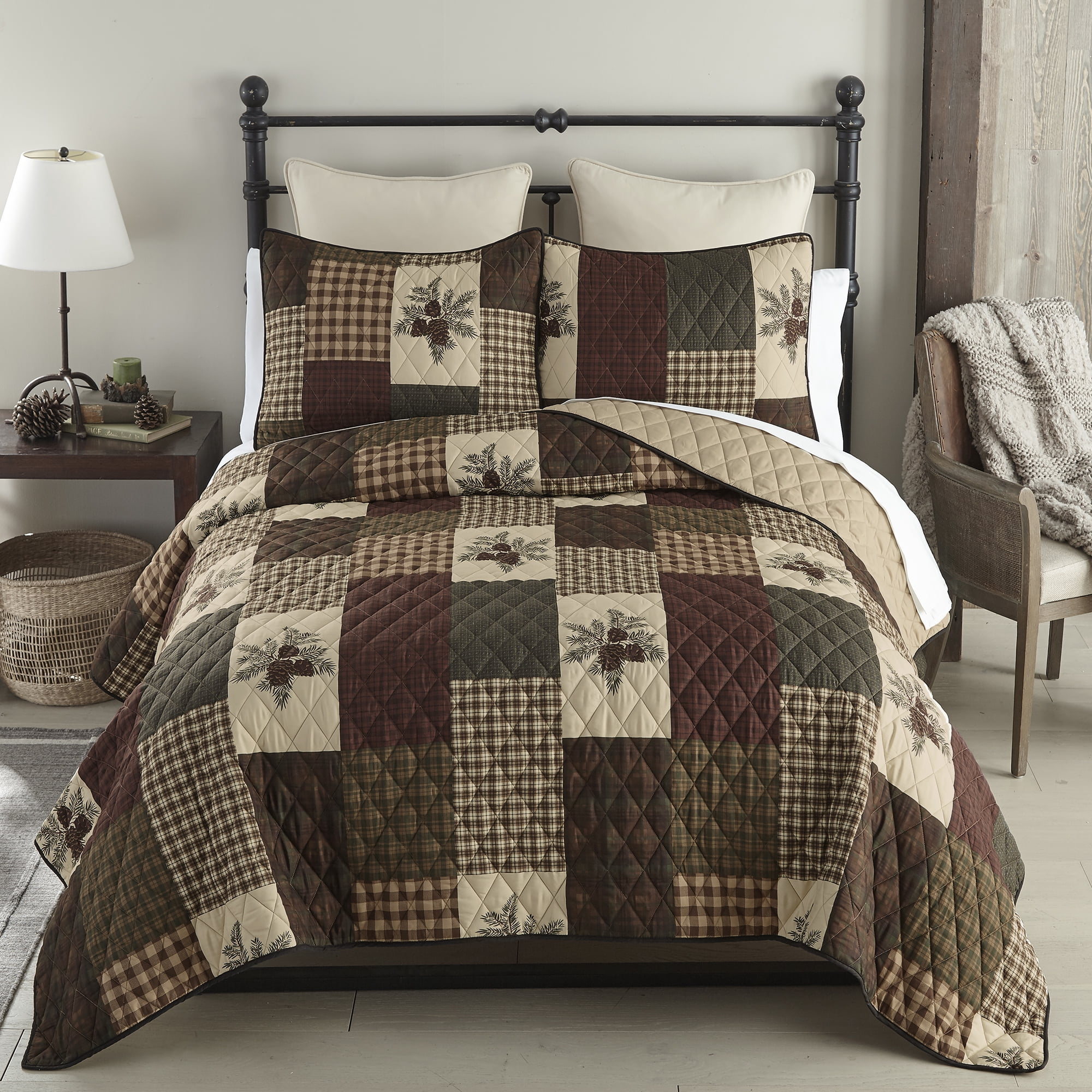 Your Lifestyle by Donna Sharp  Pine Panels 3PC King Rustic Quilt Set