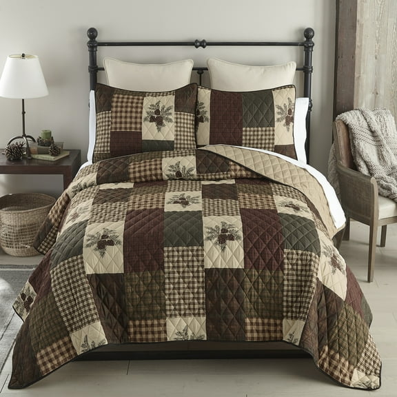 Your Lifestyle by Donna Sharp Pine Panels 3PC King Rustic Quilt Set