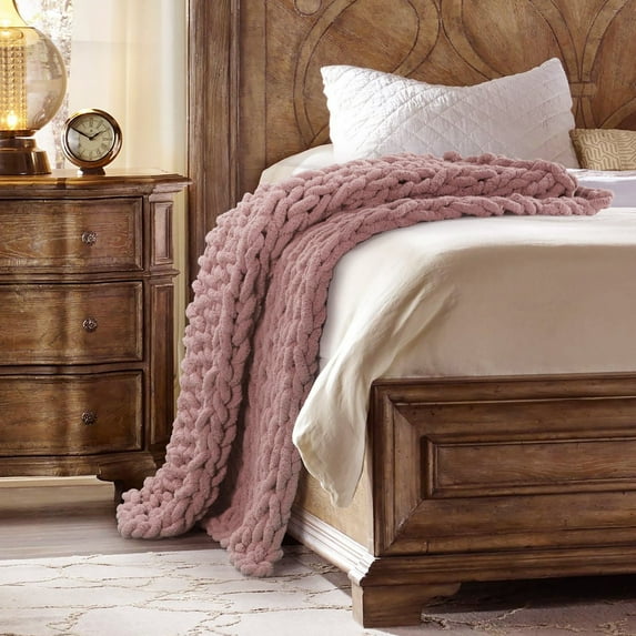 Donna Sharp Chenille Knitted Blush Throw