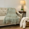 thumbnail image 1 of Your Lifestyle by Donna Sharp Plush Knit Sage Throw, 1 of 7