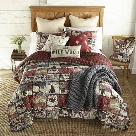 Your Lifestyle by Donna Sharp The Great Outdoors 3 PC Quilt Set from Chocolate Brown/Red - Queen