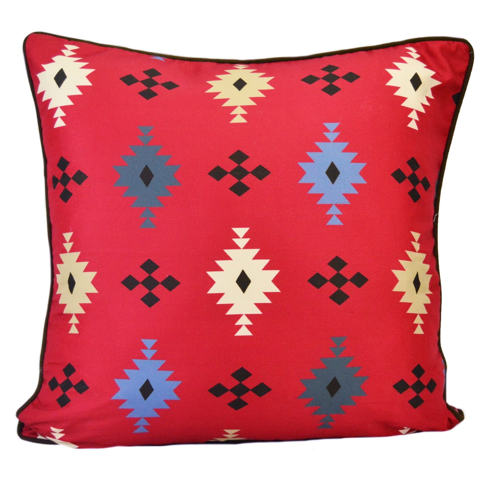 Red Geometric Pattern Square Decorative Pillow