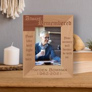 Your Memory Will Forever Be With Us Personalized Wooden Frame 3 1/2" x 5" Brown Vertical