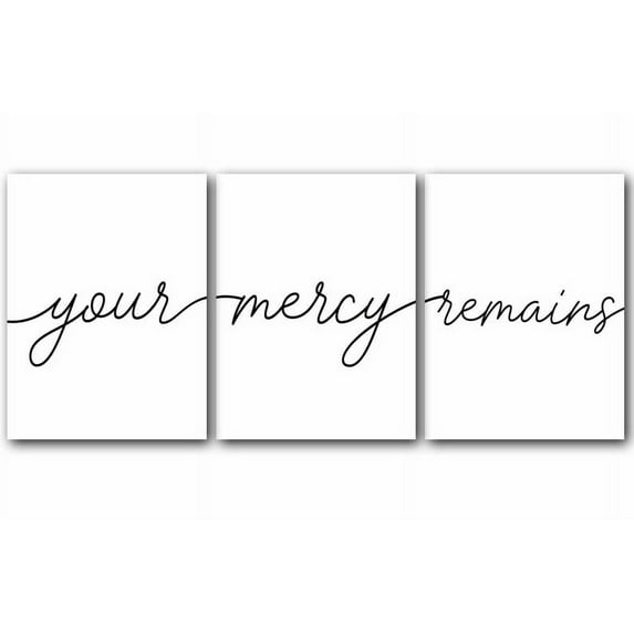 Your Mercy Remains, Set of 3 Poster Prints, Home Wall Décor, Motivational/Inspirational Quote