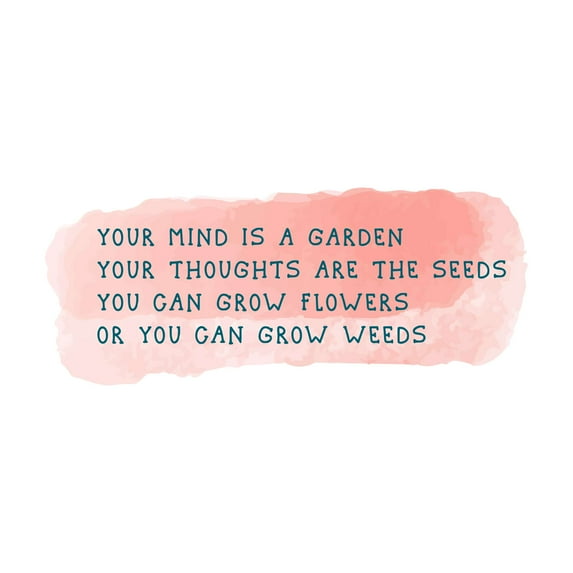 Your Mind is A Garden You Can Grow Flowers Motivating Quote Design Wall Art Sticker Designs Vinyl Stickers For Home House Walls Rooms Windows Bedroom Decoration Size (20x20 inch)