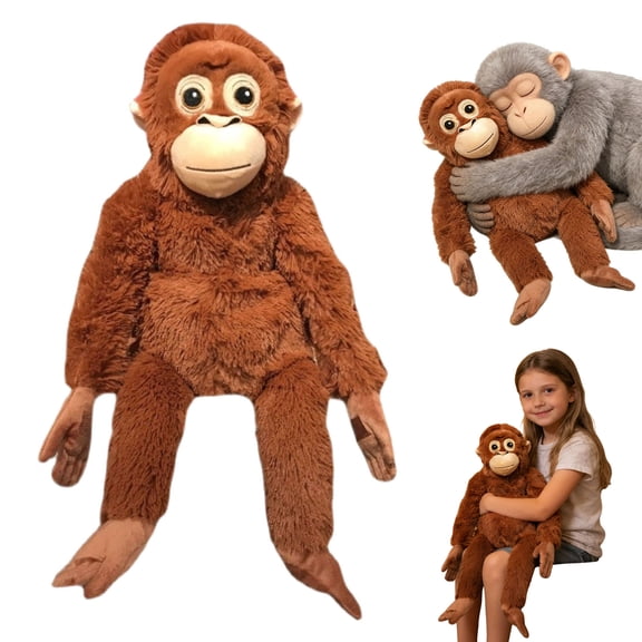 Your New Cuddle Buddy: A 63cm Large, Realistic Punch Monkey Orangutan Plush Toy, Made from Soft, Washable Material