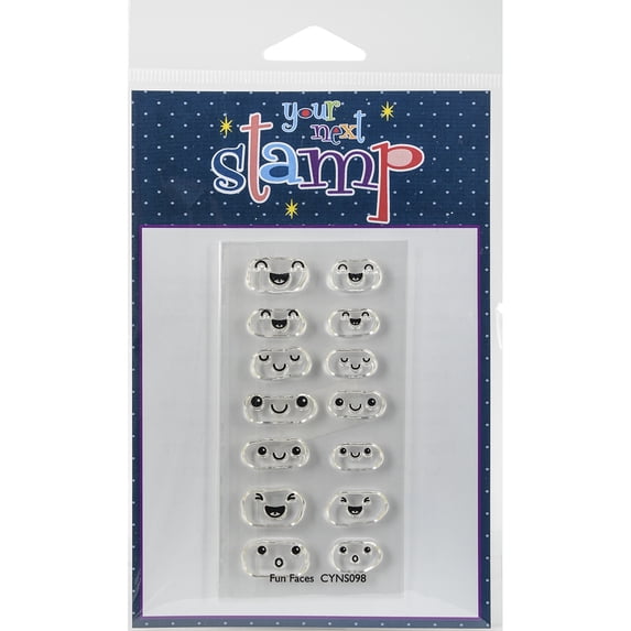 Your Next Stamp Clear Stamps 2"X4"-Fun Faces 1, Pk 2, Your Next Stamp