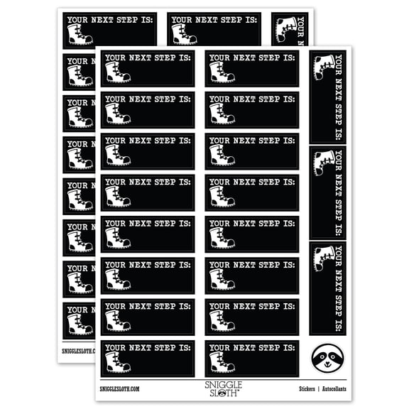Your Next Step is Teacher Student School Sticker Set - Black - Gloss Finish - 2.00" Large