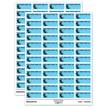 Your Next Step is Teacher Student School Sticker Set - Light Blue - Gloss Finish - 1.25" Mini
