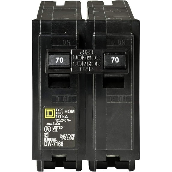 Your One Source HOM270CP 70a 2p Plug-On Circuit Breaker