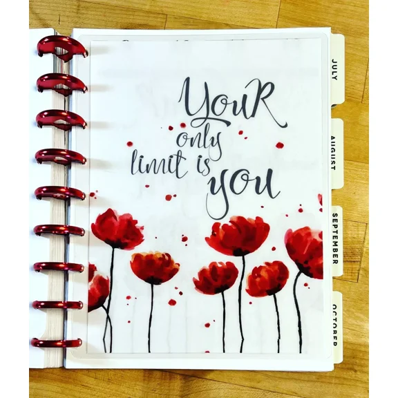 Your Only Limit Is You Quote 2-Sided Dashboard For Use With Happy Planner