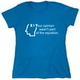 thumbnail image 1 of Your Opinion Wasn't Part of the Equation Sarcastic Humor Novelty Funny Women's Casual Tees, 1 of 3