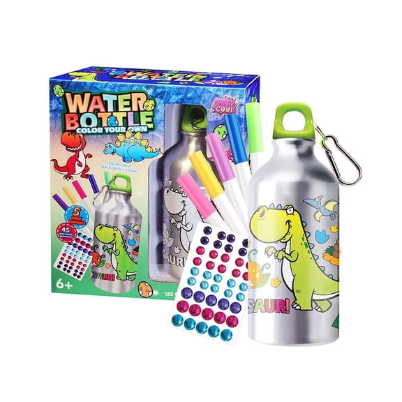 Your Own Water Bottle Kits for Girls Age 4-12,Dinosaur Gem Diamond Painting Crafts,Fun Arts and Crafts Gifts Toys