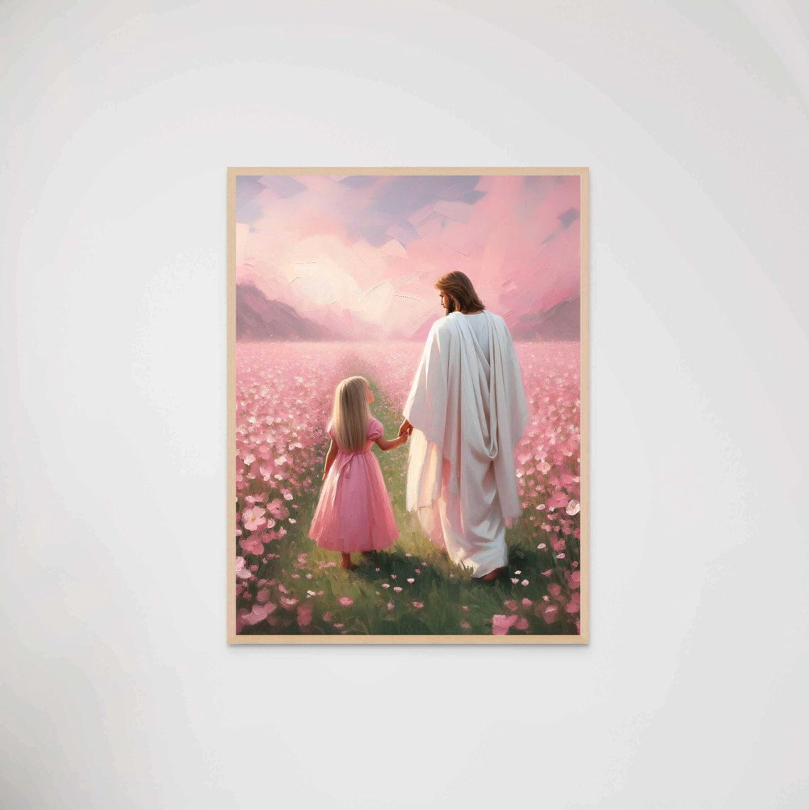 Your Path His Support Christian Jesus With Girl Art Bible Prints ...