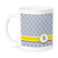 thumbnail image 1 of 3dRose, Your personal name initial letter S - monogrammed grey quatrefoil pattern - personalized yellow gray, 15oz Mug, 1 of 7