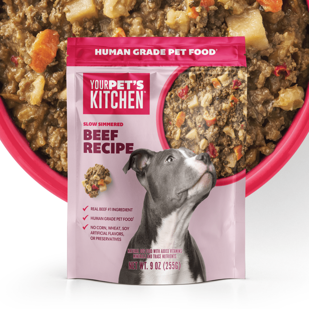 Your Pet's Kitchen Wet Dog Food Pouch, Beef Recipe, 9 oz Pouch, Pack of 6