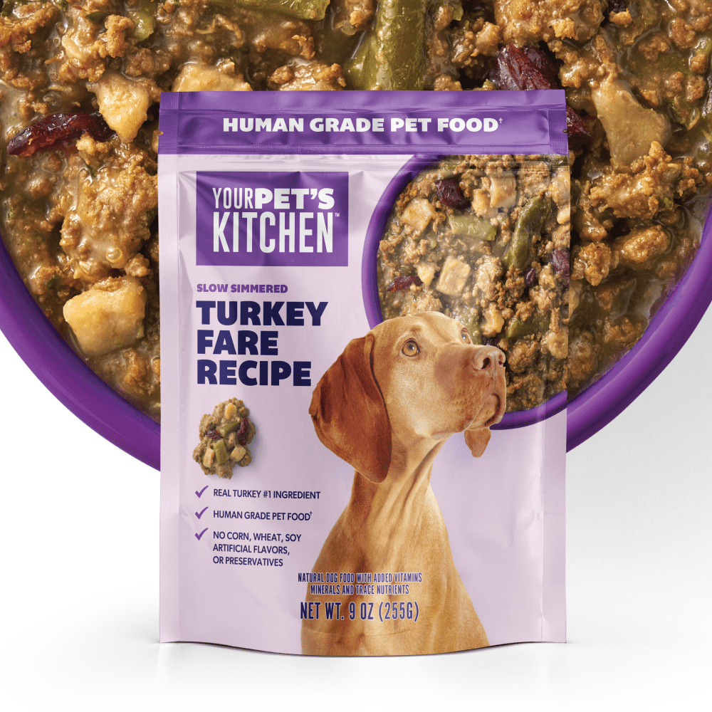 Your Pet's Kitchen Wet Dog Food Pouch, Turkey Fare Recipe, 9 oz Pouch, Pack of 6