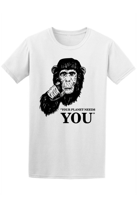 Your Planet Needs You Ape  T-Shirt Men -Image by Shutterstock, Male Large