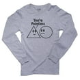 thumbnail image 1 of Your Pointless - Triangle Circle Geometry Humor Men's Long Sleeve Grey T-Shirt, 1 of 2