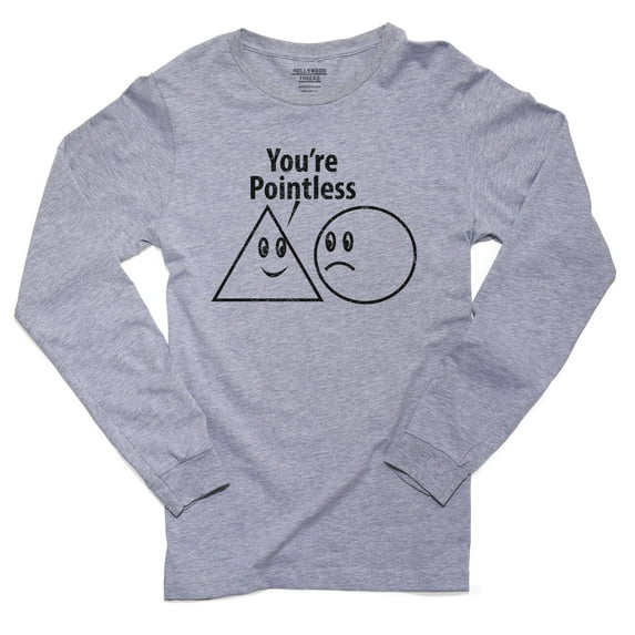 Your Pointless - Triangle Circle Geometry Humor Men's Long Sleeve Grey T-Shirt