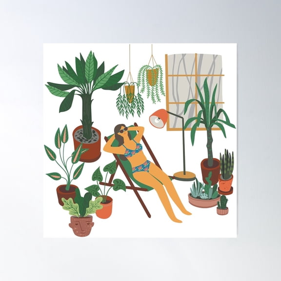 Your Private Sun And Your Home Urban Jungle Poster Wall Art, Modern Wall Decor For Living Room Bedroom, 24x24 UNFRAMED