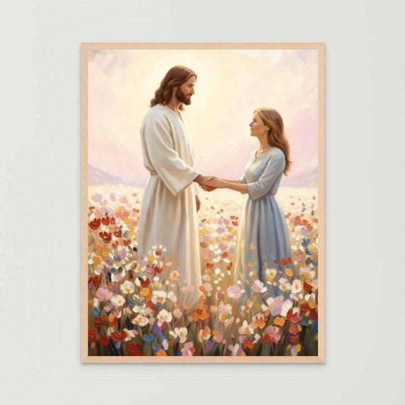 Your Savior Christian Art Jesus With Woman Bible Wall Poster , Poster ...