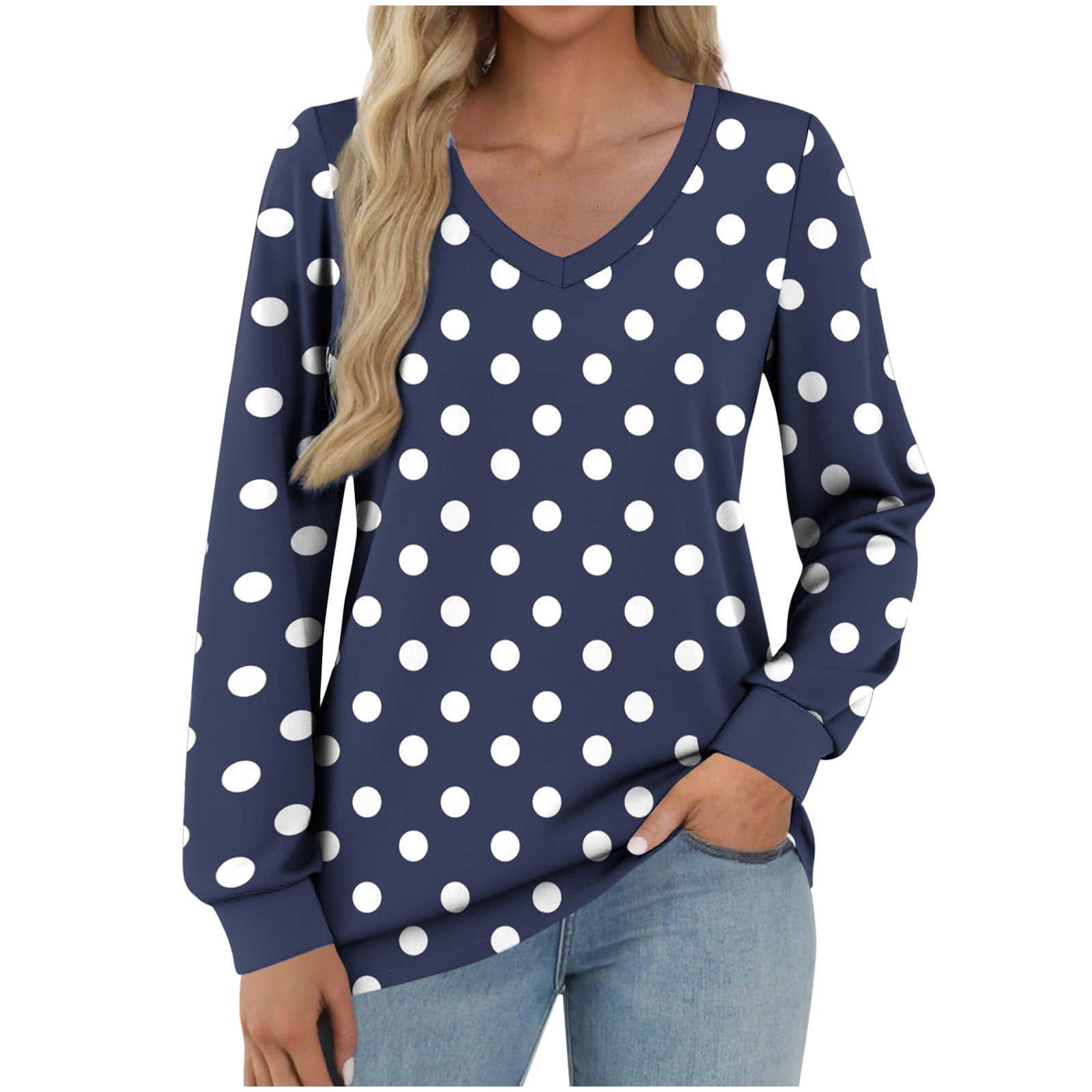 Black Dot Long Sleeve Blouse main image 1