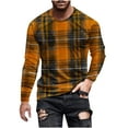 thumbnail image 1 of Your-Sty Men's Shirts Long Sleeve T-Shirt Crew Neck Midweight Tees Classic Basic Casual Tops Plaid Shirt, 1 of 4