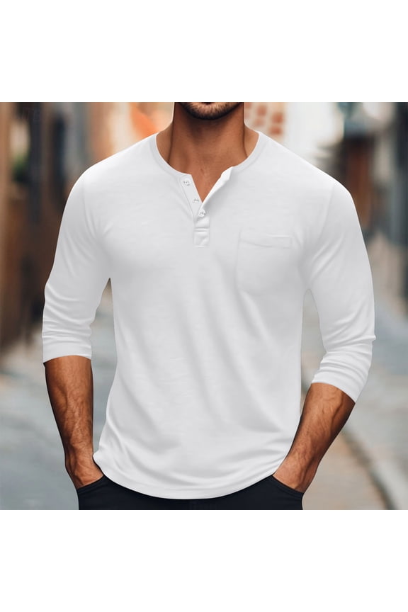 Summer Henley Shirts for Men 3/4 Sleeve Baseball Casual Shirts Basic Sport Athletic Tee Tops