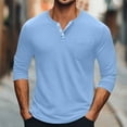 thumbnail image 1 of Your-Sty Summer Henley Shirts for Men 3/4 Sleeve Baseball Casual Shirts Basic Sport Athletic Tee Tops, 1 of 6