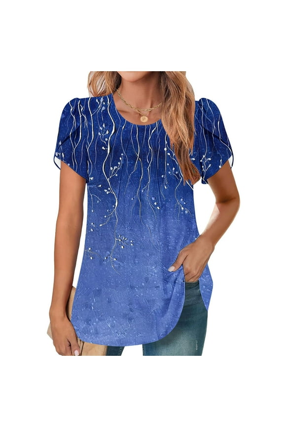 Womens Summer Tops Spring Shirts Trendy Vacation Short Sleeve Business Tshirts Fashion Casual Blouses